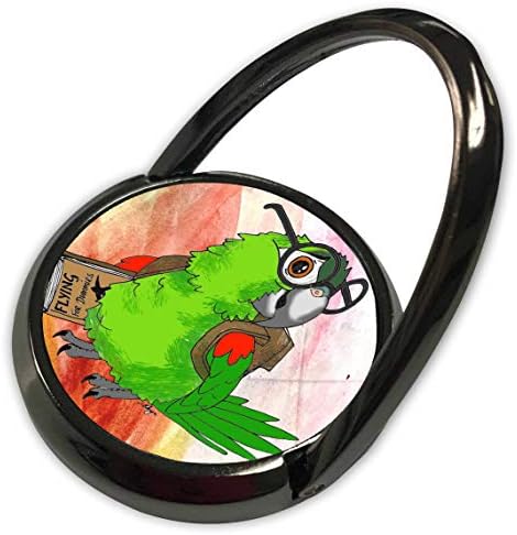 3dRose Skye Elizabeth Tasarımları - Gözlüklü Hahns Amerika Papağanı - Telefon Halkası (phr_320536_1)