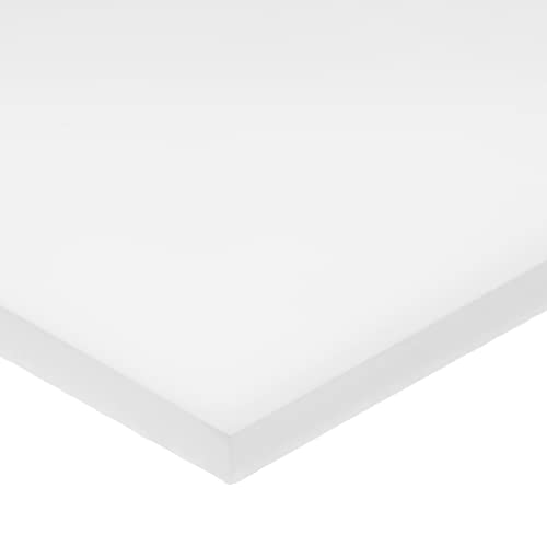 Delrin Asetal Homopolimer Plastik Çubuk, Beyaz, 5/8 inç Kalınlığında x 5 inç Genişliğinde x 48 inç Uzunluğunda
