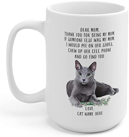 Lovesout Komik Rus Mavi Kedi Mavimsi Gri Kişiselleştirilmiş Adı Annem Olduğun İçin Teşekkürler Noel 2023 Hediyeler