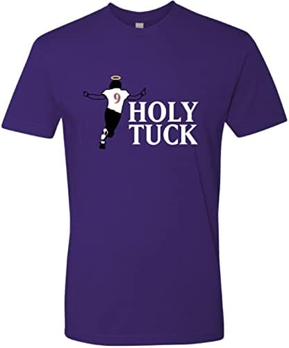 Rota Bir Giyim / Kutsal Tuck Tişört, Justin Tucker'ın Rekor Vuruşu, Baltimore Futbolu, Mor, Unisex, Çoklu Boyutlar