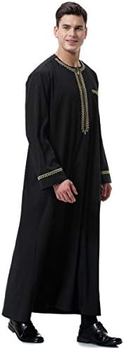 Erkek Müslüman Giyim dayanıklı Kaftan Robe Dubai uzun elbise etnik giyim, 1 adet yumuşak elbise