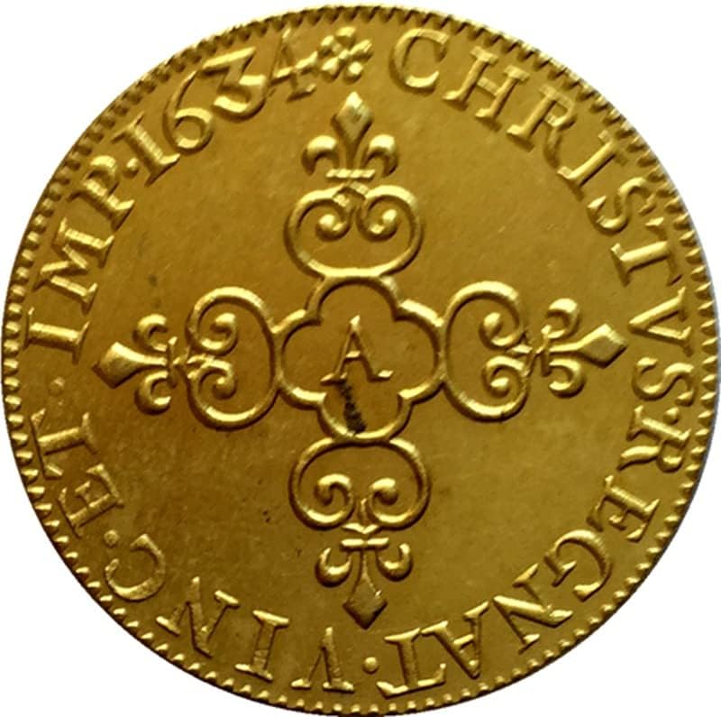 QİNGFENG 24 Farklı Tarih Fransız Paraları Saf Bakır Antika Gümüş Dolar Paraları Zanaat Koleksiyonu