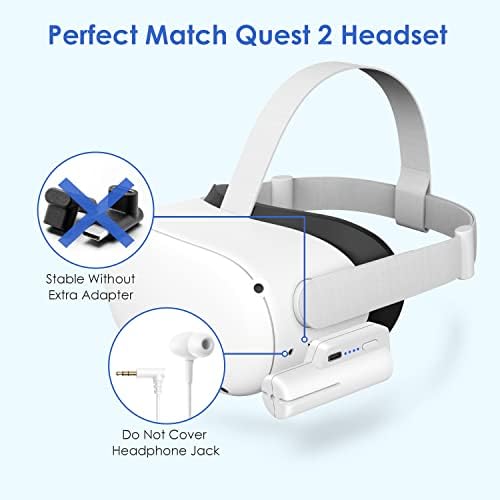 ZyberGears VR Quest 2 için 5000mAh Pil Paketi, Quest 2 Aksesuarları için Uyumlu Şarj Edilebilir Pil Paketi, Ekstra