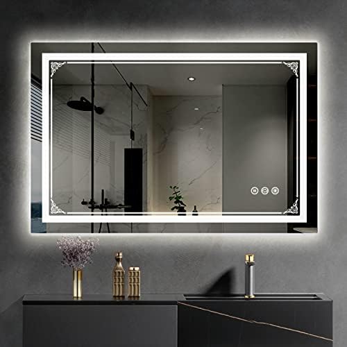 SUİMENNO Işıklı Banyo Aynası 24×32，Arkadan Aydınlatmalı ve Önden Aydınlatmalı Aynalarımızla Banyo Deneyiminizi Yükseltin