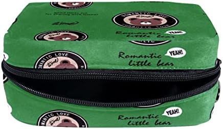 Kadınlar için TBOUOBT Kozmetik Çantası, Makyaj Çantaları Ferah Tuvalet Kılıfı Seyahat Hediye, yeşil hayvan ayı