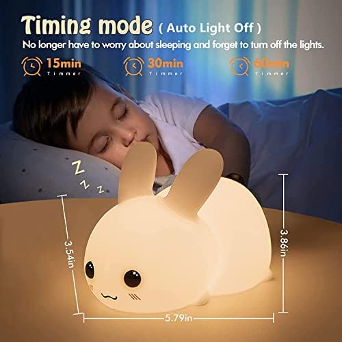 Çocuklar için LED Kreş Gece ışıkları, Rolilink Sevimli Hayvan Silikon Bebek Gece Lambası Dokunmatik Sensörlü-Yumuşak