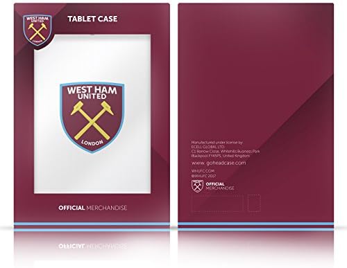 Kafa Çantası Tasarımları Resmi Lisanslı West Ham United FC Altıgen Desen Crest Grafik Deri Kitap Cüzdan Kılıf Kapak