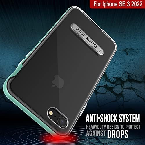 Punkcase iPhone SE 2022 için Kılıf [Lucid 3.0 Serisi] [Slim Fit] [Şeffaf Arka] Koruyucu Kapak W/Entegre Kickstand