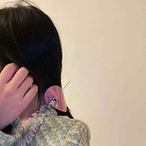 Houchu Zarif Kadın Kız Degrade Şapkalar Saç Klipleri Lazer Deri Kore Tarzı Tokalarım saç aksesuarları Aşk Kalp Saç