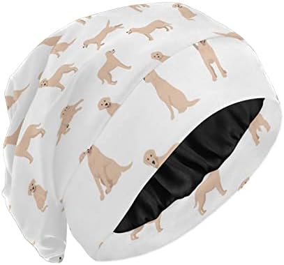 Uyku Kap Labrador Retriever Köpek Saten Astarlı Kap Pamuk hımbıl bere Kafatası Kap Gece saç bonesi Kadınlar için