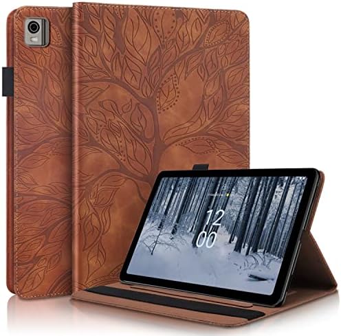 Tablet Koruyucu Kılıf Nokia T21 ile Uyumlu 10.4 inç 2022 PU Deri Kılıf cüzdan kılıf Koruyucu Kapak Hayat Ağacı Tablet