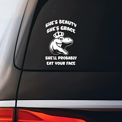 O Güzellik O Grace Dinozor Sticker Çıkartma Dizüstü Araba Dizüstü 4 x 5.5 (Beyaz)