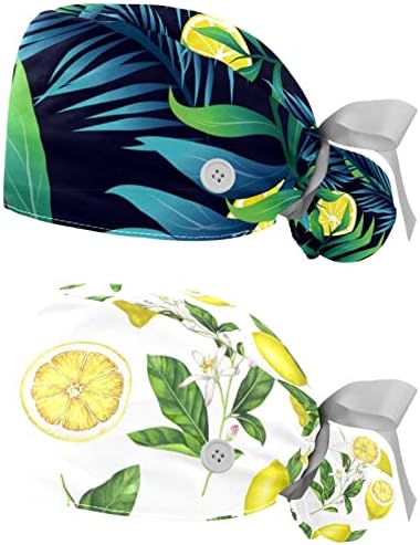 2 Adet Limon Meyve Yaprakları Uzun Saçlar için Düğmeli ve Kurdele Kravatlı Çalışma Başlığı