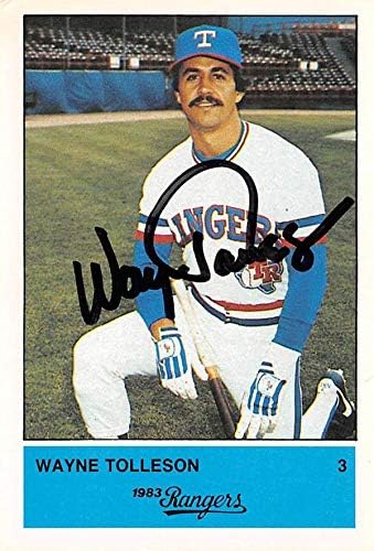 İmza Deposu 621574 Wayne Tolleson İmzalı Beyzbol Kartı-Texas Rangers, 67-1983 Bağlı No. 3