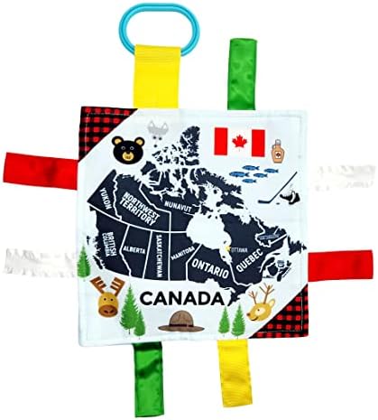 Bebek Jack & Co 8x8 Öğrenme Lovey Kanada Etiketi Bebekler için Oyuncaklar-Bebek Buruşuk Oyuncaklar - Bebek için Buruşuk