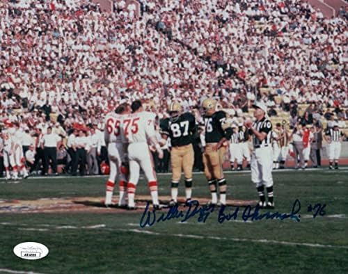 Bob Skoronski Willie Davis İmzalı İmzalı 8X10 Fotoğraf Paketleyicileri JSA AB54999 - İmzalı NFL Fotoğrafları