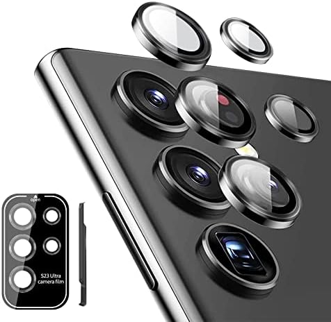 Samsung Galaxy S23 Ultra Kamera Lens Koruyucu için TURYXIA, 9H Temperli Cam Kamera Ekran Koruyucu Metal Bireysel Halka