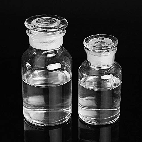 YUTOOL Şeffaf Cam Geniş Ağızlı Reaktif Şişesi, Şeffaf Cam Geniş Ağızlı Şişe Kimyasal Reaktif depolama şişesi Laboratuvar