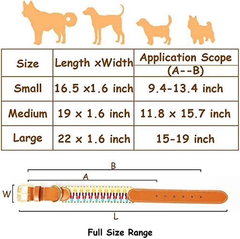 Deri ve Yumuşak Dokumadan Yapılmış Köpek Tasması, Seçimler için 3 Desen ve Her Desenin Küçük, Orta ve Büyük Köpekler