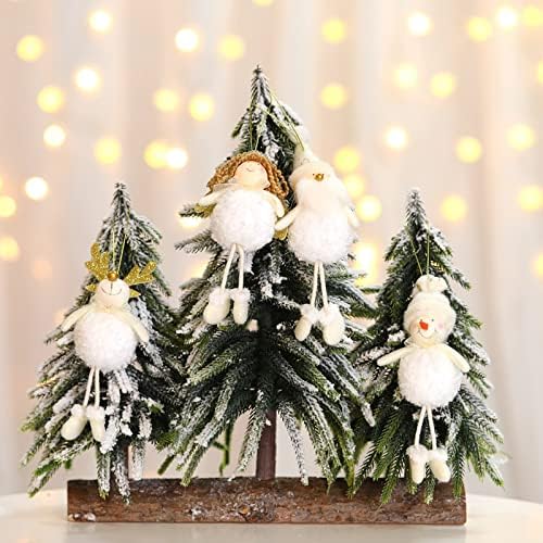 Küçük Noel Süslemeleri Daireler için Santa Kardan Adam Melek Sahne Giyinmek Süsleme Yılbaşı Ağacı Kolye Bebek Kristal