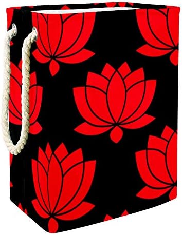 Inhomer Kırmızı Lotus 300D Oxford PVC Su Geçirmez Giysiler Sepet Büyük çamaşır sepeti Battaniye Giyim Oyuncaklar Yatak