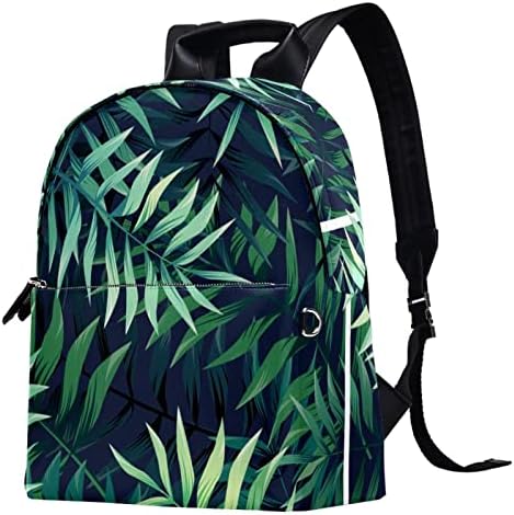 TBOUOBT Deri seyahat sırt çantası Hafif Dizüstü Rahat Sırt Çantası Kadın Erkek, Tropikal palmiye yaprakları Yeşil