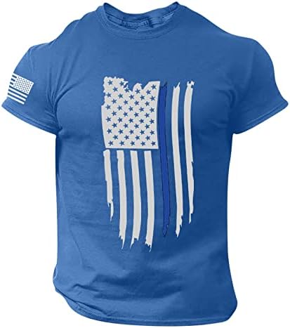 Bmısegm Yaz erkek Gömlek Erkek Yaz Bağımsızlık Günü Moda Rahat Baskılı kısa kollu t Shirt Spandex T Shirt