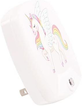 2 Paket - Karikatür Unicorn LED Plug-in gece lambası Çocuklar için-Duvar lambası İyi Bak çocuk uyku ışık sensörü otomatik