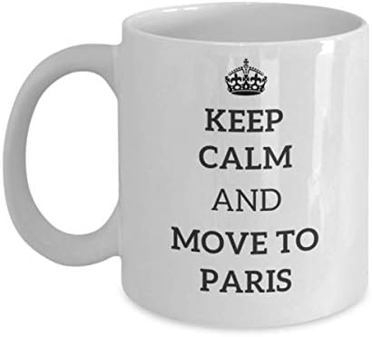 Sakin ol ve Paris'e git Çay bardağı Gezgin İş Arkadaşı Arkadaş Hediye Fransa Seyahat Kupa Mevcut