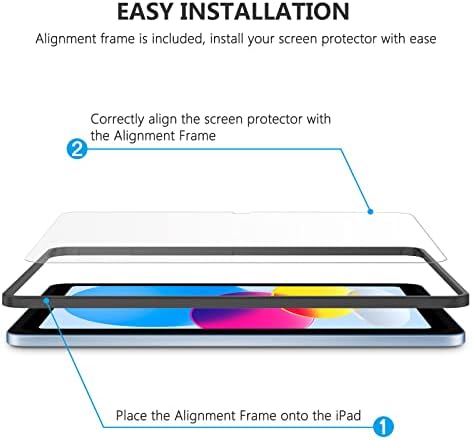 SPARİN Ekran Koruyucu ile Uyumlu iPad 10th Nesil 10.9 inç (2022 Modelleri), 2 Paket Yükseltme Temperli Cam iPad 10