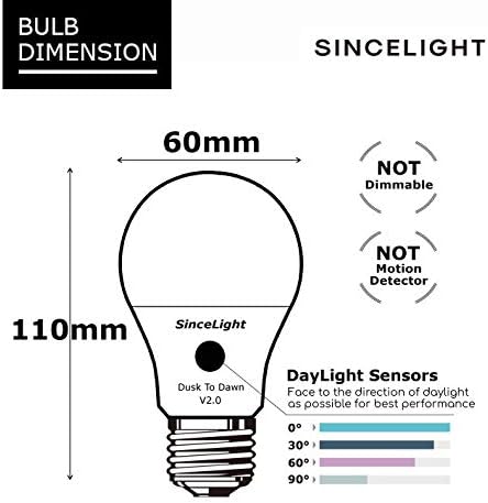 Alacakaranlıktan Şafağa Çift Gün ışığı Sensörlü LED Sivrisinek Ampulü, Hatasız ve açık / Kapalı Otomatik Gün ışığı