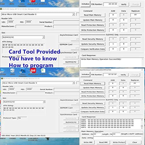 ISO7816 İletişim EMV SIM eID Akıllı çipli kart okuyucu yazar programcısı ile 2 adet SLE4442 Kartları + SDK Kiti (Teknik