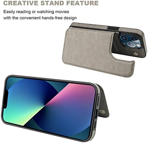 Onetop ile Uyumlu iPhone 13 Pro Max Cüzdan Kılıf kart tutucu, PU Deri Kickstand Kart Yuvaları Durumda, Çift Manyetik