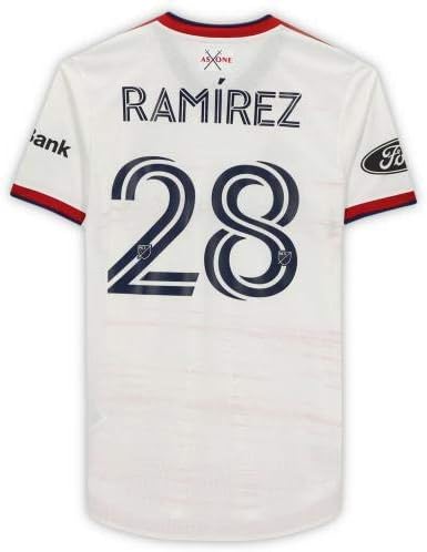 Çerçeveli Jeizon Ramirez Gerçek Tuz Gölü İmzalı Maç Kullanılmış 28 Beyaz Forma 2020 MLS Sezon İmzalı Futbol Formaları
