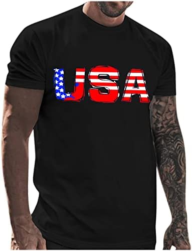 UBST 4th Temmuz erkek kısa kollu t-shirt Vatansever ABD Bayrağı Baskı Crewneck Tee Üstleri Yaz Sokak Rahat Gömlek