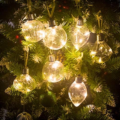Happyyami 6 Adet Noel ampul ışık top Ampul Süs Dekorasyon Noel aydınlatma Kolye için Parti Ev Noel Bir Oblate Ampul