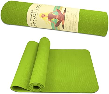 HZS Yoga mat egzersiz spor matı, Ekstra kalın yüksek yoğunluklu anti-gözyaşı, Çevre dostu toksik olmayan kaymaz, Yoga