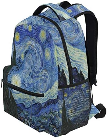 Sanat Yıldızlı Gece Sırt Çantaları Kolej okul çantası Omuz Rahat Seyahat Sırt Çantası Yürüyüş Kamp
