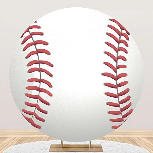 Leyiyi 7.2x7. 2ft Beyzbol Doğum Günü Yuvarlak Zemin Kapak Polyester Spor Beyzbol Erkek Çocuklar için Doğum Günü Partisi