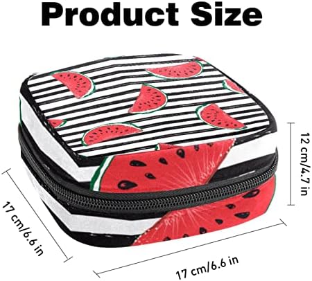 Kırmızı Karpuz Siyah Beyaz Çizgili temizlik peçeteleri saklama çantası Regl Pad Çantası Taşınabilir regl kupası fermuarlı