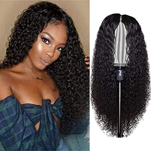 YiToPus 24 İnç uzun kafa Bandı peruk derin dalga kıvırcık Peruk siyah kadınlar için Sentetik kıvırcık kafa Bandı peruk