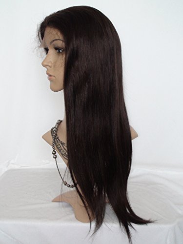 Güzel 12 İnsan Saçı Tam Dantel Peruk kadın Peruk Çin Bakire Remy İnsan Saçı Doğal Düz Renk 2 Koyu Kahverengi