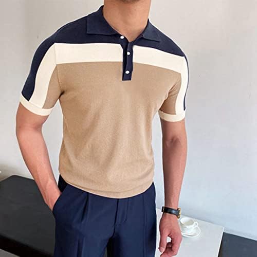 Erkekler için T-Shirt Erkek Moda Casual Düğme Yaka Kısa Kollu T Gömlek Ceket Üst Erkek T Shirt Grafik