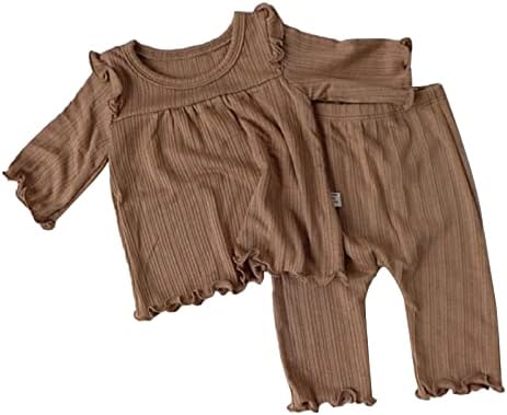 KAGAYD Toddler Kız Kıyafetler Yenidoğan Bebek Bebek Kız Erkek Sonbahar Katı pamuklu uzun kollu tişört Uzun Pantolon