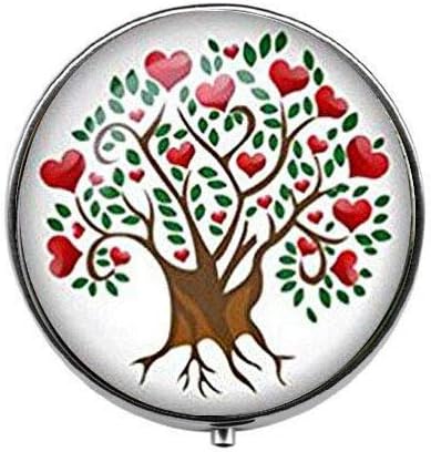 Hayat ağacı Kalp Hayat Ağacı-Aşk Ağacı Kalp Hayat Ağacı Hap Kutusu-Charm Hap Kutusu-Cam Şeker Kutusu