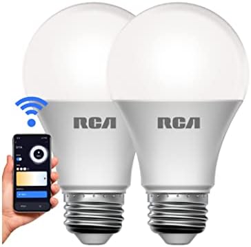 RCA Akıllı Ampuller, WiFi LED Ampul, Kısılabilir LED ışıklar, Kısılabilir 800 Lümen 10W (60W EQ A19), Alexa ve Google