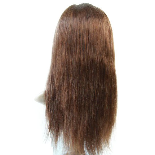 Ön Dantel Peruk 100 % insan saçı peruk Brezilyalı Bakire Remy insan saçı Doğal Düz Renk 4
