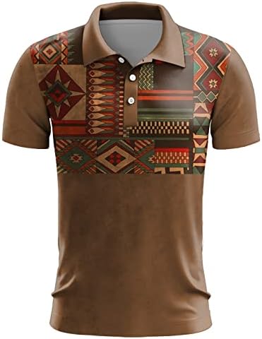 2023 Aztek Batı Etnik erkek T-shirt Büyük Boy Düğme Aşağı polo gömlekler Kısa Kollu Yaz Üstleri Komik Grafik Tees