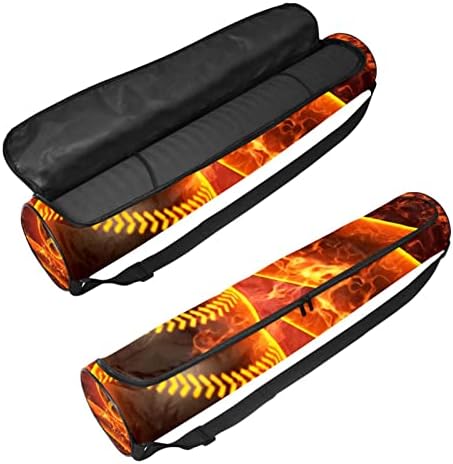 RATGDN Yoga Mat Çantası, Yangın Oyun Beyzbol egzersiz yoga matı Taşıyıcı Tam Zip Yoga Mat Taşıma Çantası Ayarlanabilir