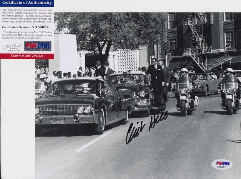 Clint Hill JFK Suikastı İmzalı İmza 8x10 Fotoğraf PSA / DNA COA 4